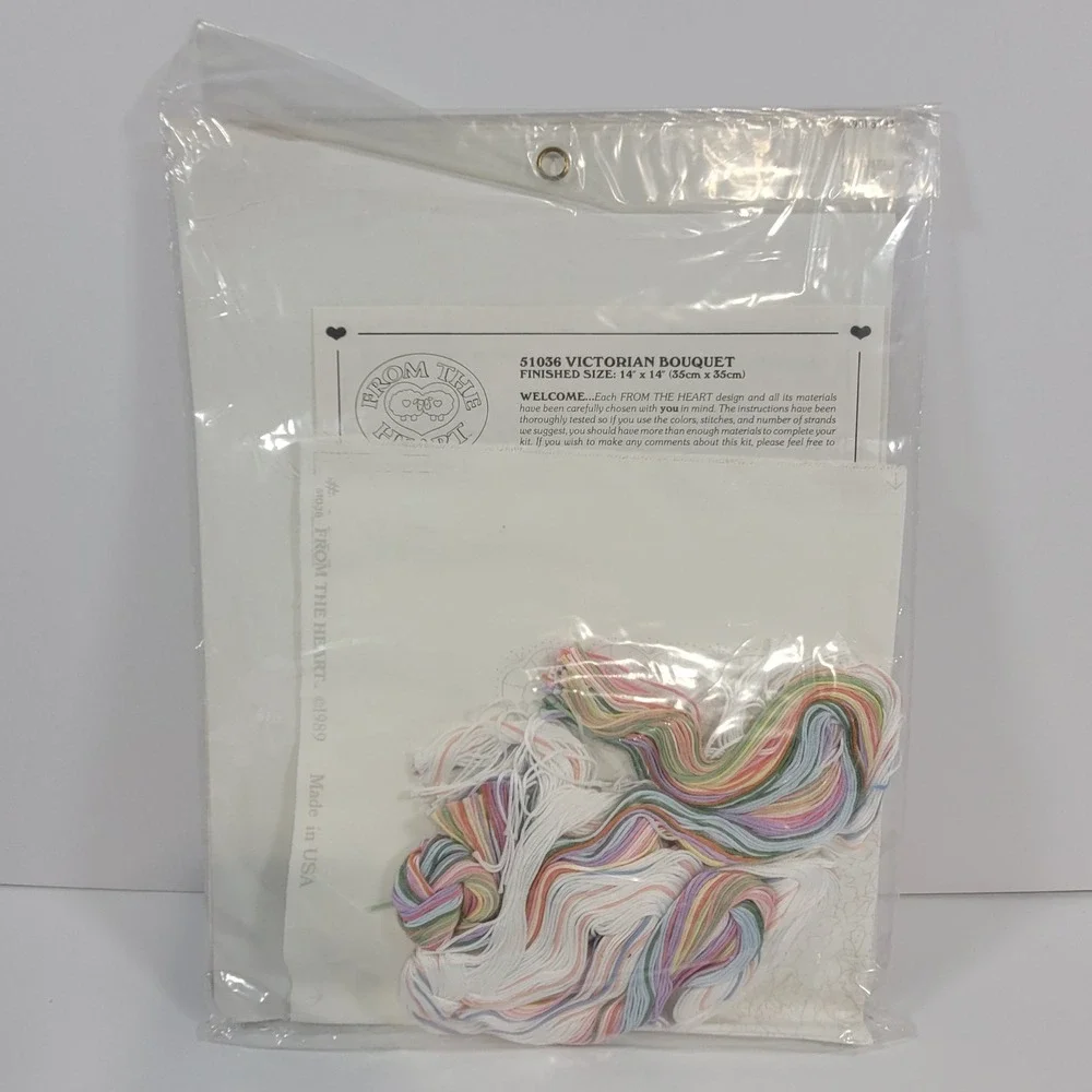Vintage Dimensions‎ From The Heart Victorian Bouquet Crewel Embroidery Kit 51036
